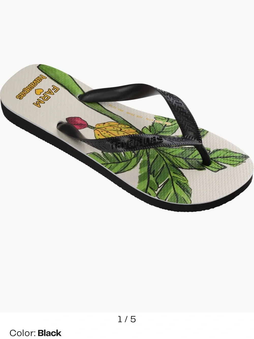 New FARM Rio x Havaianas Banana Tree Water Resistant Flip Flops - Picture 1 of 4